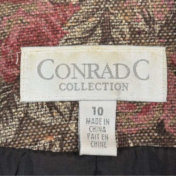 Conrad C Collection Y2K Cottagecore Floral Tapestry Blazer Velvet Ribbon Trim 10 - Picture 3 of 9